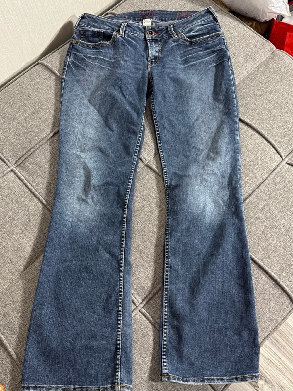 Silver Women's Jeans Size 32/33 Bootcut Low-rise Western Glove Works Lael Style